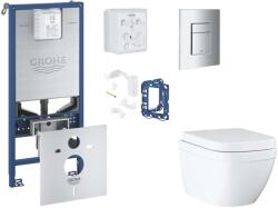 GROHE Rapid SLX - Készlet fali beépítéshez, WC ülőke, SoftClose ülőke, Skate Cosmopolitan gombok és tablet bedobható készlet, Triple Vortex, króm SANI11BB2127 (SANI11BB2127)