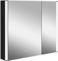 kielle Arkas I - Tükrös szekrény LED világítással, fűtéssel és USB csatlakozóval, 80x70x13 cm, matt fekete 50111814 (50111814)