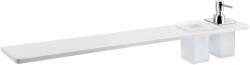 SAPHO Abeline - Polc adagolóval és poharakkal, hossza 80 cm, matt fehér/króm AE802-0101-02 (AE802-0101-02)