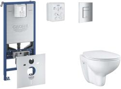 GROHE Rapid SLX - Készlet fali beépítéshez, WC, SoftClose ülőkével és Skate Cosmopolitan gombbal, króm SANI11BB2101 (SANI11BB2101)