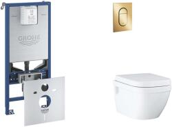 GROHE Rapid SLX - Készlet fali beépítéshez, WC, SoftClose ülőkével és Arena Cosmopolitan gombbal S, Cool Sunrise SANI11BB4115 (SANI11BB4115)