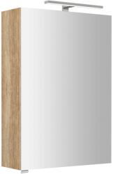 SAPHO Riwa - Tükrös szekrény LED világítással 70x50x17 cm, 1 ajtó, jobb oldali zsanérokkal, Alabama tölgy RIW050-0022 (RIW050-0022)