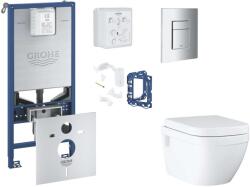 GROHE Rapid SLX - Készlet fali beépítéshez, WC ülőke, SoftClose ülőke, Skate Cosmopolitan gombok és bedobható tabletta készlet, króm SANI11BB2129 (SANI11BB2129)