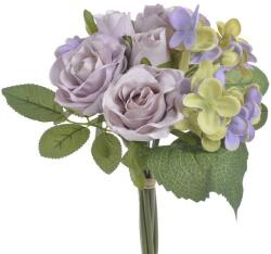  Buchet trandafiri artificiali+hortensie color pentru aranjamente florale (8414)
