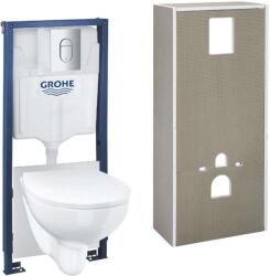 GROHE Solido+ - Falra szerelhető szett, WC, softclose ülőkével és nyomógombbal Arena Cosmopolitan, króm 36531000