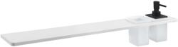SAPHO Abeline - Polc adagolóval és poharakkal, 80 cm hosszú, matt fehér/fekete színben AE802-0101-03 (AE802-0101-03)