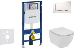 Geberit Duofix - Ideal Standard Tesi fali WC és ülőkés szett, Sigma30 gombok, Rimless, SoftClose, fehér/króm, perem nélküli, fehér/króm 111.300. 00.5 NE5 (111.300.00.5 NE5)