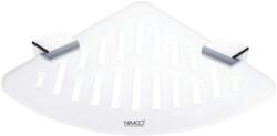 Nimco Kibo - Sarokpolc maratott lyukakkal, matt üveg/króm Ki X212-26 (Ki X212-26)