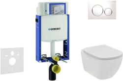 Geberit Kombifix - Ideal Standard Tesi fali WC és ülőkés szett, Sigma20 gombok, Rimless, SoftClose, fehér/króm, perem nélküli, fehér/króm 110.302. 00.5 NE4 (110.302.00.5 NE4)
