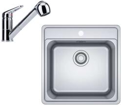 Franke Készletek - N91 konyhai szett, rozsdamentes acél mosogató BCX 610-51 és keverő FC 9547.031, krómozott 101.0700. 674 (101.0700.674)