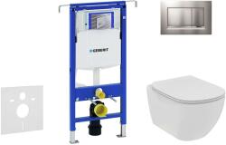 Geberit Duofix - Ideal Standard Tesi fali WC és ülőkés szett, Sigma30 gombok, Rimless, SoftClose, matt króm/króm 111.355. 00.5 NE7 (111.355.00.5 NE7)