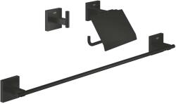 GROHE QuickFix Start Cube - Fürdőszobai tartozék szett 3 az 1-ben, matt fekete 411242430 (411242430)