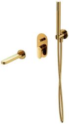 Cersanit Inverto - Fürdőszobai mixer rejtett beépítéshez, 3 lyukú beépítéshez, testtel, tartozékokkal, arany színű S952-045 (S952-045)