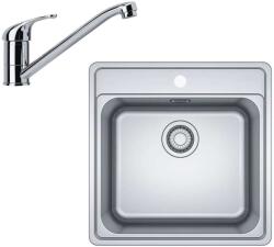 Franke Készletek - N90 konyhai szett, rozsdamentes acél mosogató BCX 610-51 és keverő FB 250.031, krómozott 101.0700. 673 (101.0700.673)