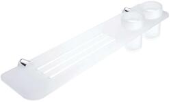 Nimco Bormo - Polc üvegekkel és maratott lyukakkal, hossza 600 mm, matt plexi/króm BR X360-58DW-26 (BR X360-58DW-26)