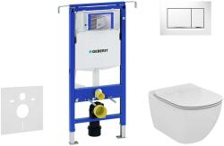 Geberit Duofix - Ideal Standard Tesi fali WC és ülőkés szett, Sigma30 gombok, Aquablade, SoftClose, fehér/fényes króm, fehér/fényes króm 111.355. 00.5 NU5 (111.355.00.5 NU5)