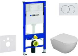 Geberit Duofix - Készlet fali beépítéshez, Oudee WC és softclose ülés, Delta01 gomb, alpesi fehér SANI11CA3102 (SANI11CA3102)