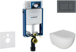Geberit Kombifix - Készlet fali beépítéshez, Oudee WC és softclose ülőkével, Sigma30 gomb, matt fekete/fekete színben SANI15CA5104 (SANI15CA5104)
