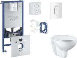 GROHE Rapid SLX - Készlet fali beépítéshez, WC, SoftClose ülőke, Arena Cosmopolitan gombok és bedobható tabletta készlet, alpesi fehér SANI11BB3134 (SANI11BB3134)