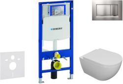 Geberit Duofix - Falra szerelhető szett, Oudee WC és softclose ülés, Sigma30 nyomógombos, matt króm/króm lakkozású SANI11CA1102 (SANI11CA1102)