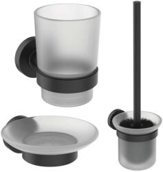 Ideal Standard IOM - Fürdőszobai tartozék készlet, matt üveg/fekete A9245XG (A9245XG)