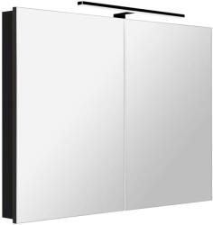 SAPHO Greta - Tükörszekrény LED világítással 101x70x14 cm, 2 ajtós, matt fekete GR105-0035 (GR105-0035)