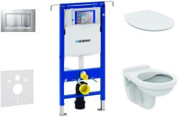 Geberit Duofix - Falra szerelhető szerelőkészlet, Alpha WC ülőkével, Sigma30 nyomógomb, króm matt/króm 111.355. 00.5 ND7 (111.355.00.5 ND7)