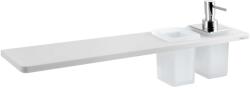 SAPHO Abeline - Polc adagolóval és poharakkal, hossza 50 cm, matt fehér/króm AE502-0101-02 (AE502-0101-02)