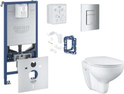 GROHE Rapid SLX - Készlet fali beépítéshez, WC ülőke, SoftClose ülőke, Skate Cosmopolitan gombok és bedobható tabletta készlet, króm SANI11BB2125 (SANI11BB2125)