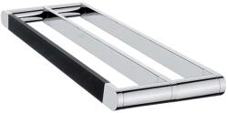 Nimco Nava - Dupla törülközőtartó, hossza 450 mm, matt fekete/króm NA 28046D (NA 28046D)