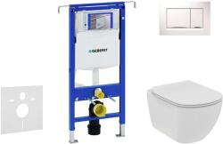 Geberit Duofix - Ideal Standard Tesi fali WC és ülőkés szett, Sigma30 gombok, Rimless, SoftClose, fehér/króm, perem nélküli, fehér/króm 111.355. 00.5 NE5 (111.355.00.5 NE5)