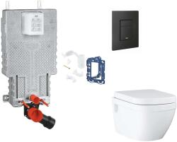 GROHE Uniset - Készlet fali beépítéshez, WC ülőke, SoftClose ülőke, Even gomb és bedobható tabletta készlet, phantom fekete SANI15BB5117 (SANI15BB5117)