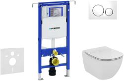 Geberit Duofix - Ideal Standard Tesi fali WC és ülőkés szett, Sigma20 gombok, Aquablade, SoftClose, fehér/fényes króm, fehér/fényes króm 111.355. 00.5 NU4 (111.355.00.5 NU4)