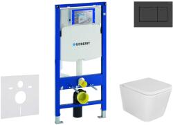 Geberit Duofix - Készlet fali beépítéshez, Arkas WC és softclose ülőkével, Sigma30 gomb, matt fekete/fekete színben. SANI11CA5102 (SANI11CA5102)