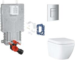 GROHE Uniset - Készlet fali beépítéshez, WC ülőke, SoftClose ülőke, Skate Cosmopolitan gombok és tablet bedobható készlet, Triple Vortex, króm SANI15BB2115 (SANI15BB2115)
