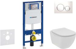 Geberit Duofix - Ideal Standard Tesi fali WC és ülőkés szett, Sigma20 gombok, Rimless, SoftClose, fehér/króm, perem nélküli, fehér/króm 111.300. 00.5 NE4 (111.300.00.5 NE4)