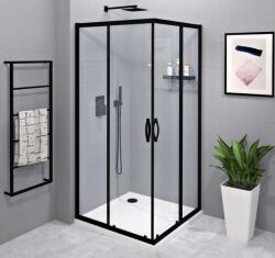 SAPHO Sigma - Zuhanykabin 90x90 cm, matt fekete/tiszta üveg GS2190BGS2190B (GS2190BGS2190B)