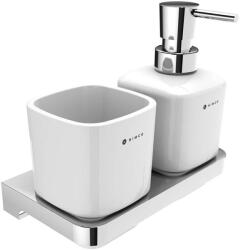 Nimco Maya - Szappanadagoló és pohár tartóval, fehér/króm MA 2905831K-T-26 (MA 2905831K-T-26)