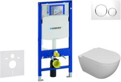 Geberit Duofix - Készlet fali beépítéshez, Oudee WC és softclose ülés, Sigma20 gomb, fehér/króm SANI11CA3103 (SANI11CA3103)