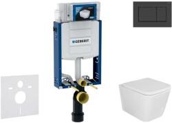 Geberit Kombifix - Készlet fali beépítéshez, Arkas WC és softclose ülőkével, Sigma30 gomb, matt fekete/fekete színben. SANI15CA5102 (SANI15CA5102)