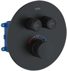 kielle Oudee - Termosztatikus rejtett csaptelep testtel, 2 készülékhez, matt fekete 10602204 (10602204)