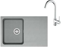 Franke Készletek - T96 szett, tektonit mosogató OID 611-78 és keverő FP 9000.031, szürke/króm 143.0675. 619 (143.0675.619)