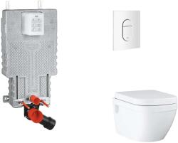 GROHE Uniset - Készlet fali beépítéshez, WC, SoftClose ülőkével és Arena Cosmopolitan gombbal, alpesi fehér SANI15BB3110 (SANI15BB3110)