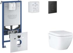 GROHE Rapid SLX - Készlet fali beépítéshez, WC, SoftClose ülőkével és Even gombbal, phantom black SANI11BB5107 (SANI11BB5107)