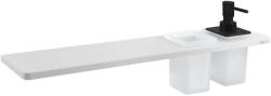 SAPHO Abeline - Polc adagolóval és poharakkal, 50 cm hosszú, matt fehér/fekete színben AE502-0101-03 (AE502-0101-03)