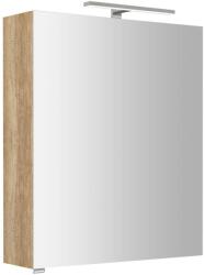 SAPHO Riwa - Tükrös szekrény LED világítással 70x60x17 cm, 1 ajtó, jobb oldali zsanérokkal, Alabama tölgy RIW060-0022 (RIW060-0022)