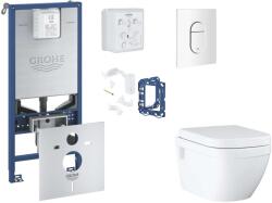GROHE Rapid SLX - Készlet fali beépítéshez, WC, SoftClose ülőke, Arena Cosmopolitan gombok és bedobható tabletta készlet, alpesi fehér SANI11BB3140 (SANI11BB3140)