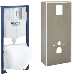 GROHE Solido+ - Falra szerelhető szett, WC, softclose ülőkével és nyomógombbal Arena Cosmopolitan, króm 36533000 (36533000)