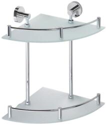 SAPHO X-Round - Dupla sarokpolc, üveg/króm XR604 (XR604)