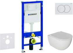 Geberit Duofix - Falra szerelhető szett, Oudee WC és softclose ülőkével, Delta01 gomb, alpesi fehér SANI11CA3116 (SANI11CA3116)